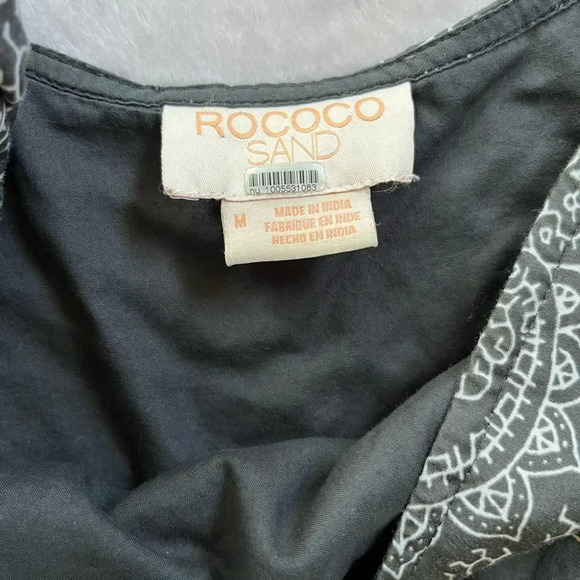 Rococo Sand Bandana Paisley Romper Gray Cotton Size M Style OB2408350 - Picture 3 of 10